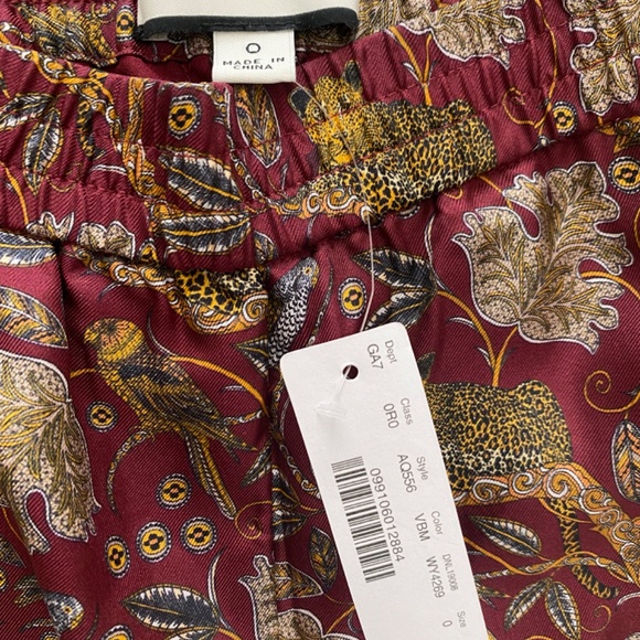 NWT Pull-on silk twill pant in jungle cat print - Picture 6 of 8